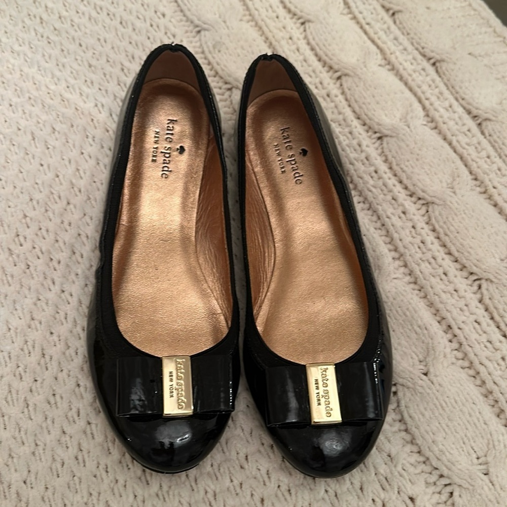 Kate Spade Ballet Flats Black Patent 8M